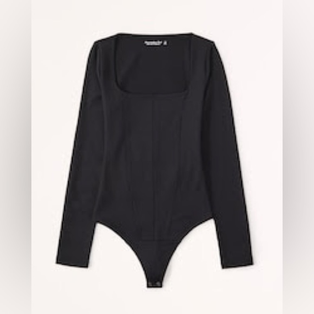 Soft AF Black Seamless Longsleeve Corset Bodysuit